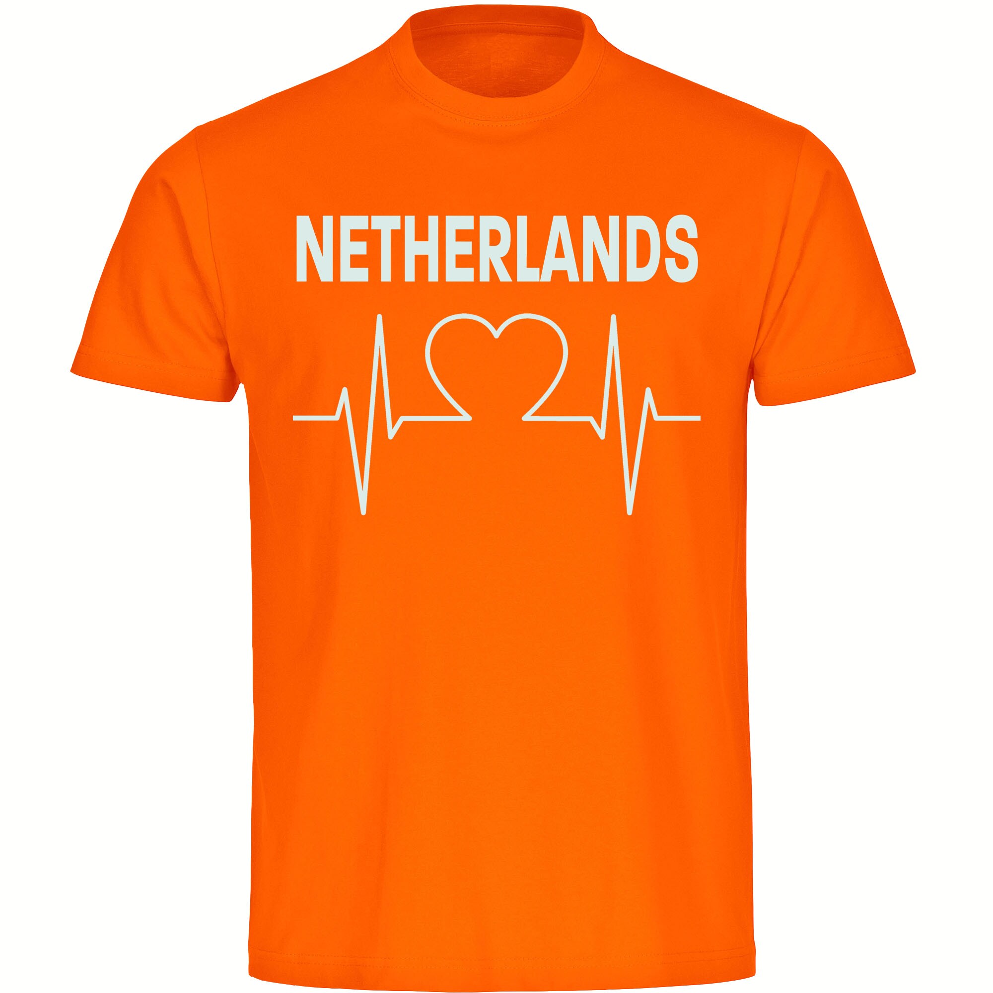 multifanshop® Herren T-Shirt- Netherlands - Herzschlag - Druck weiß