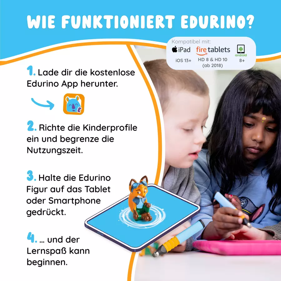 Edurino Lernspielzeug Lernfigur Edurino Starterset Mika - Erstes Lesen & Schreiben Mehrfarbig