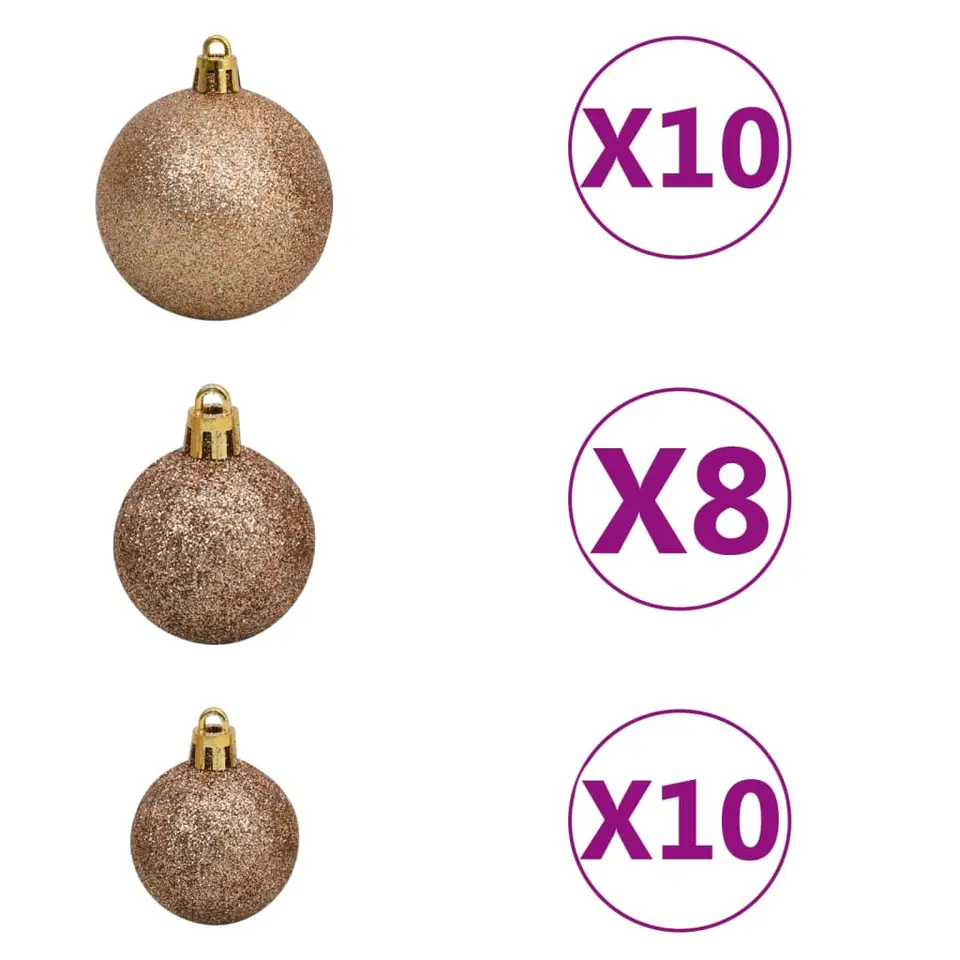 vidaXL Kunstkerstboom met verlichting en kerstballen L 240 cm groen