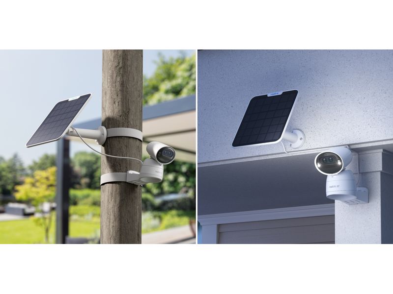 Reolink Netzwerkkamera Argus B730 Solar   64 GB 4K WLAN Solar Akkukamera mit Weitwinkel- & Teleobjektiv, Auto-Tracking, Auto-Zoom und Solar Panel