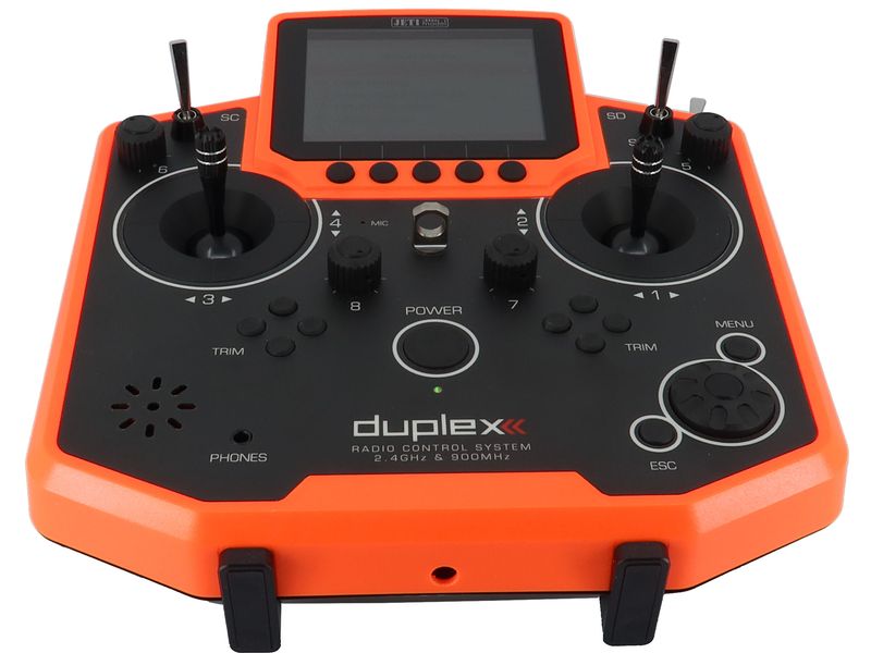 Jeti Fernsteuerung Duplex DS-12 EX Fluorescent Orange Handlicher Jeti Duplex 2.4 GHz Sender