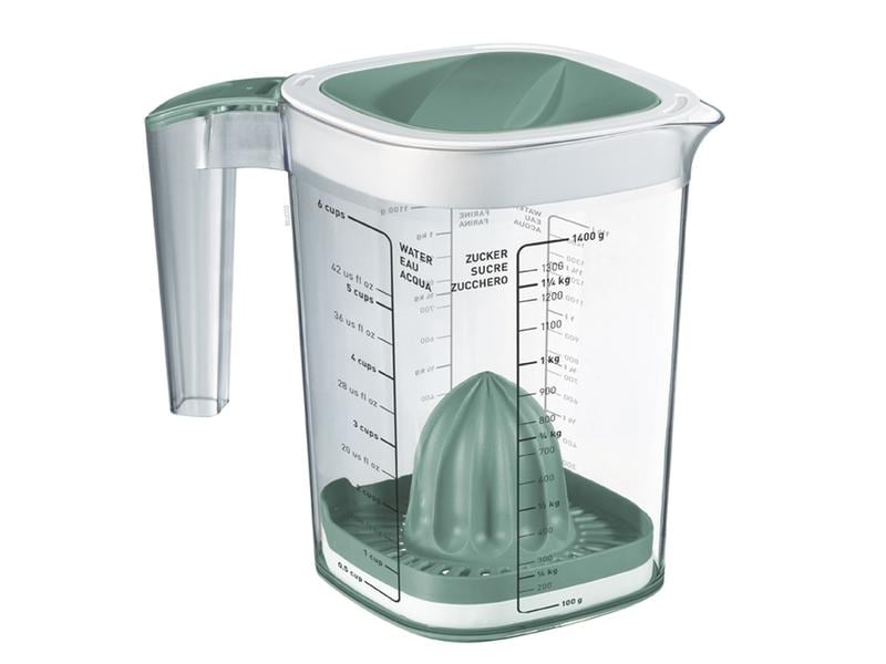Rotho Messbecher Loft 15 dl, Grün/Transparent Messbecher aus transparentem Kunststoff