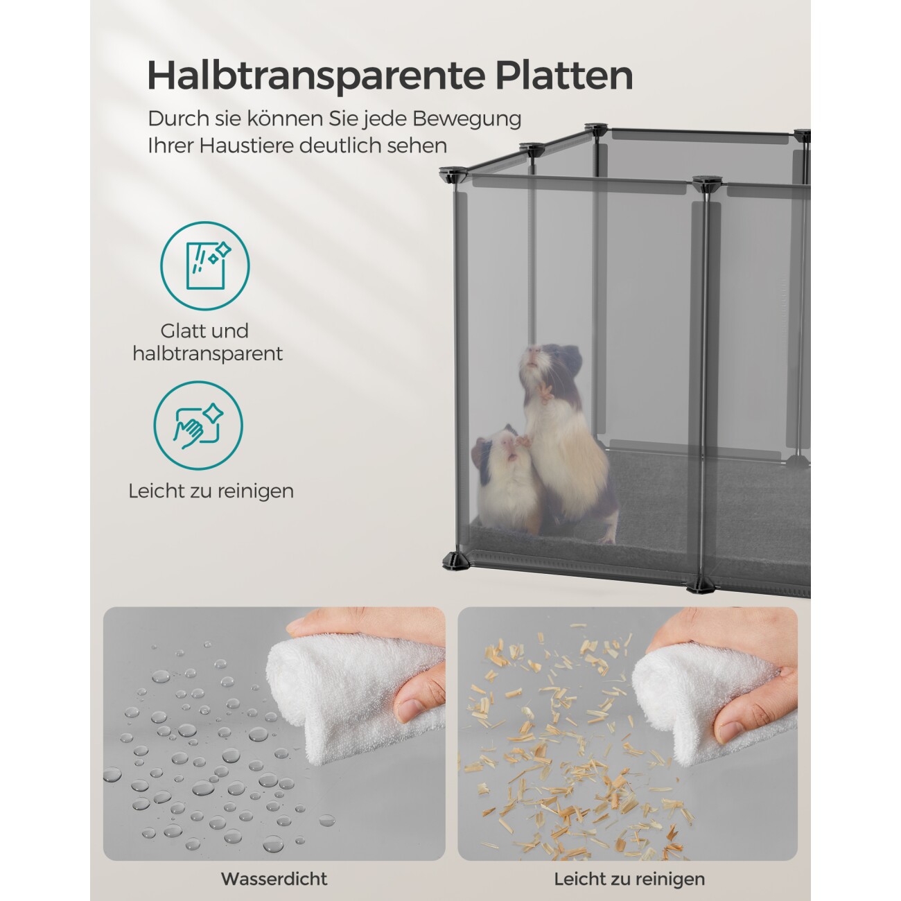 SONGMICS 2er set L-XL Freigehege mit Bodenplatten