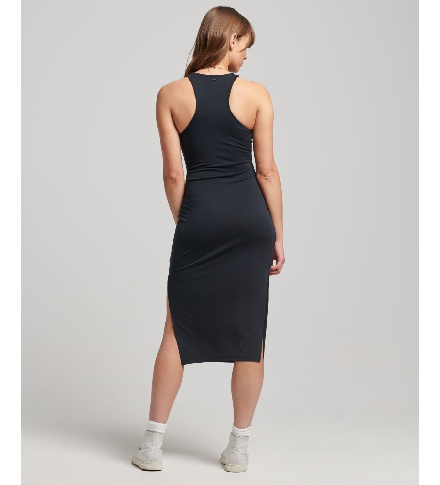 Vestido de malha preto com costas nadador da Superdry