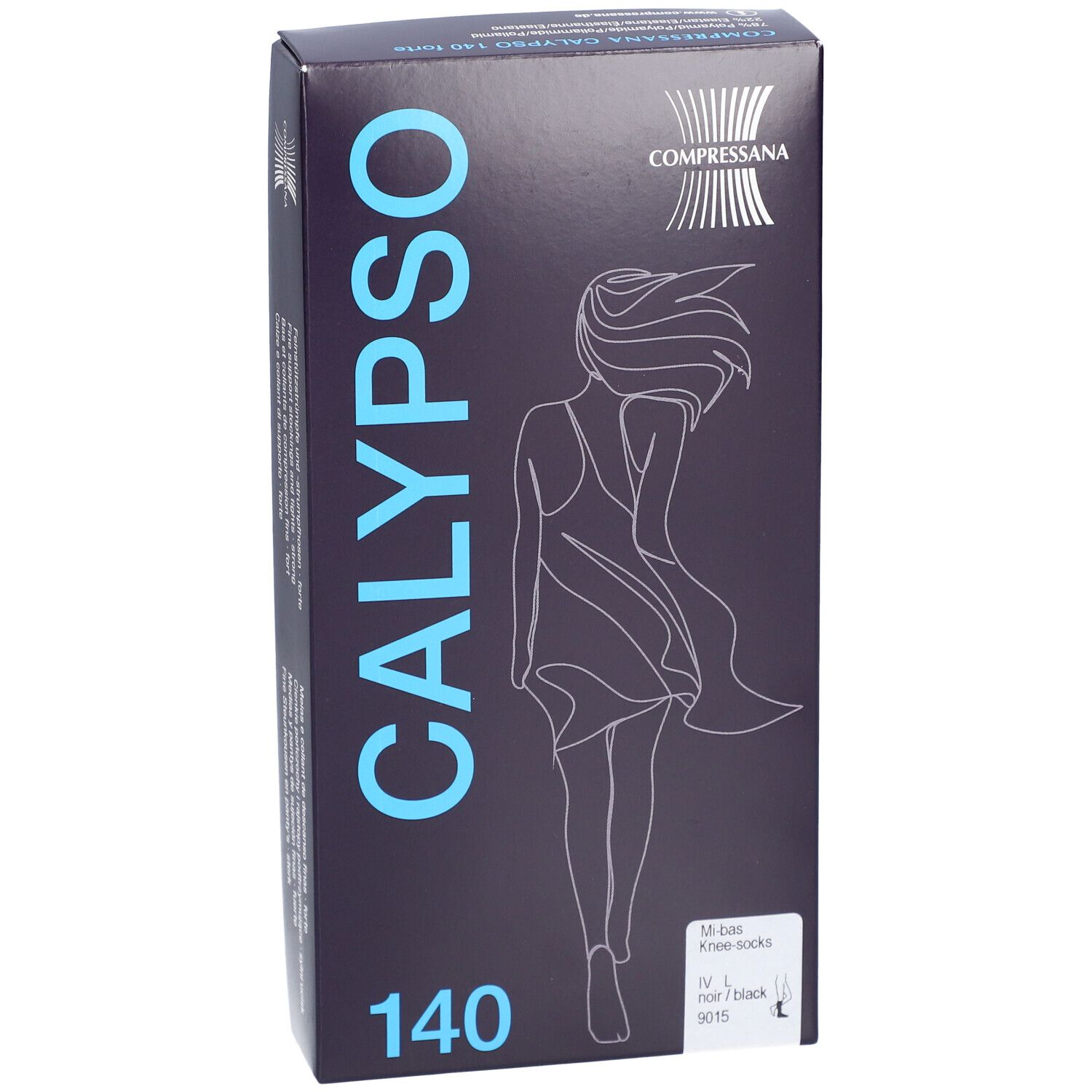 COMPRESSANA Calypso 140den Kniestrümpfe Gr.4 Softbündchen, schwarz