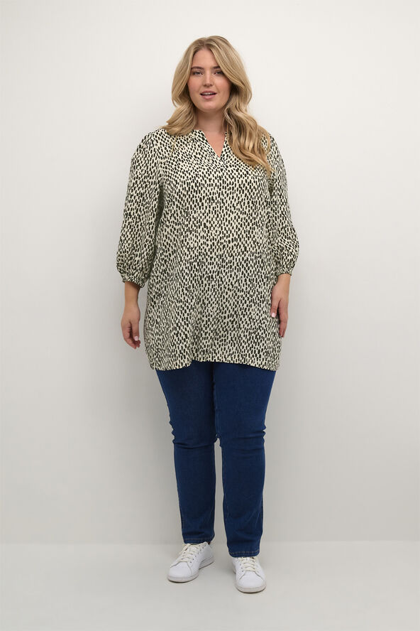 Kaffe Curve KCjenny Tunic Turtledove/black graphic dot