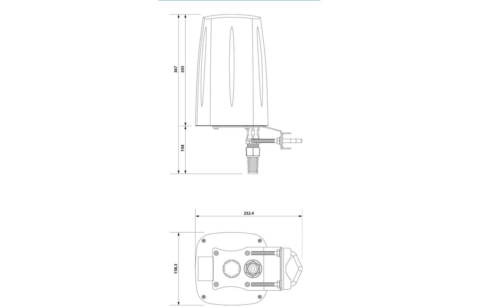 LTE-Antenne QuSpot A240S für RUT260/241/240/230/200<br>Multiband-LTE und WiFi-Antenne für optimale Aussenperformance