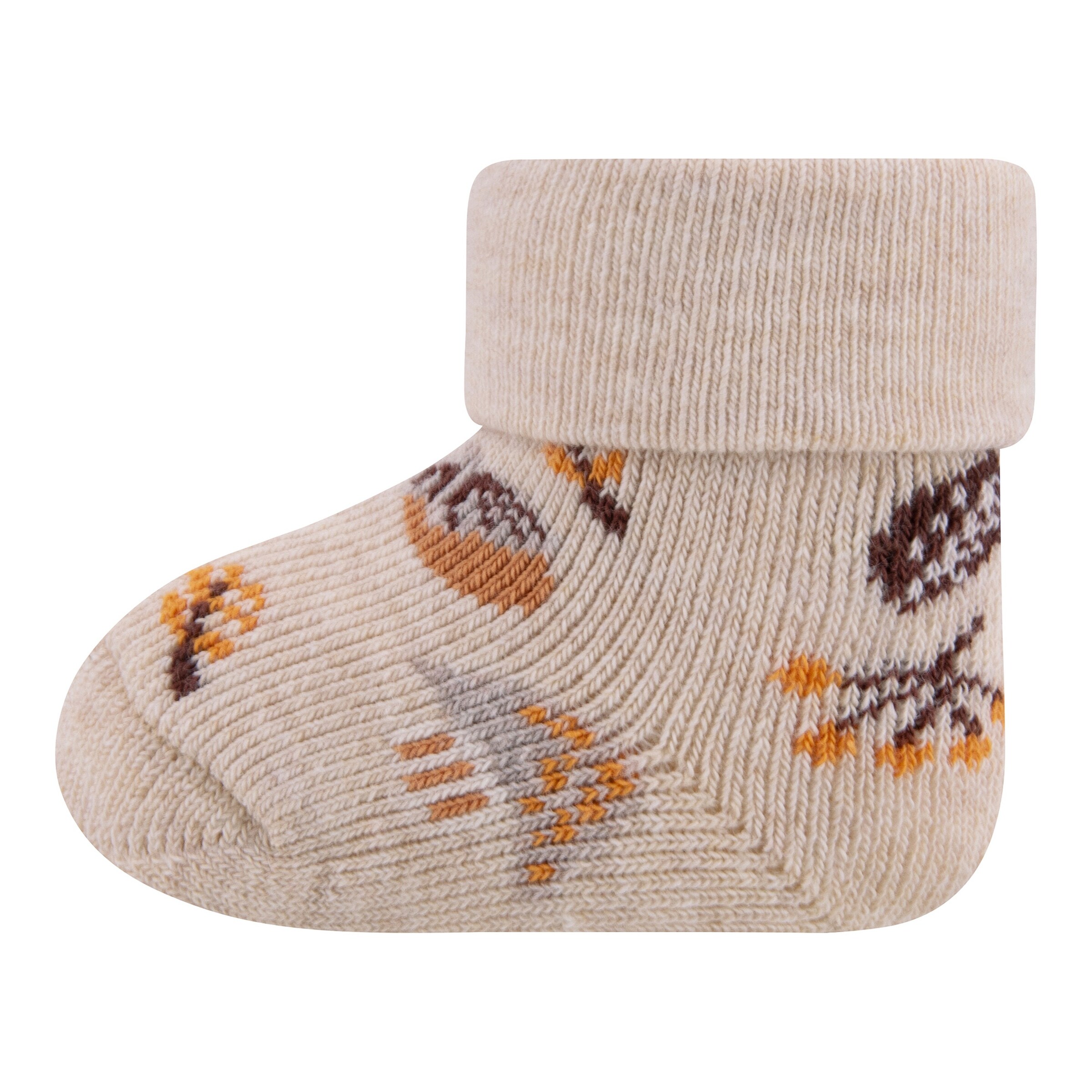 Ewers 3er-Pack Erstlingssocken Igel beige/braun/orange