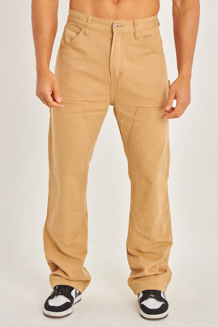 Jeans baggy poche cargo beige