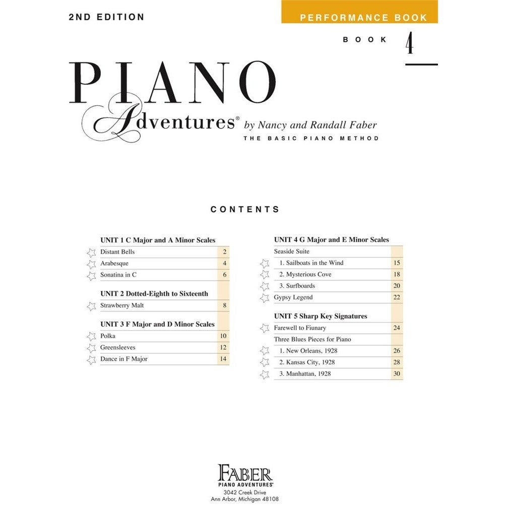 Hal Leonard Piano Adventures Performance Book Level 4 2nd Edition pianoboek