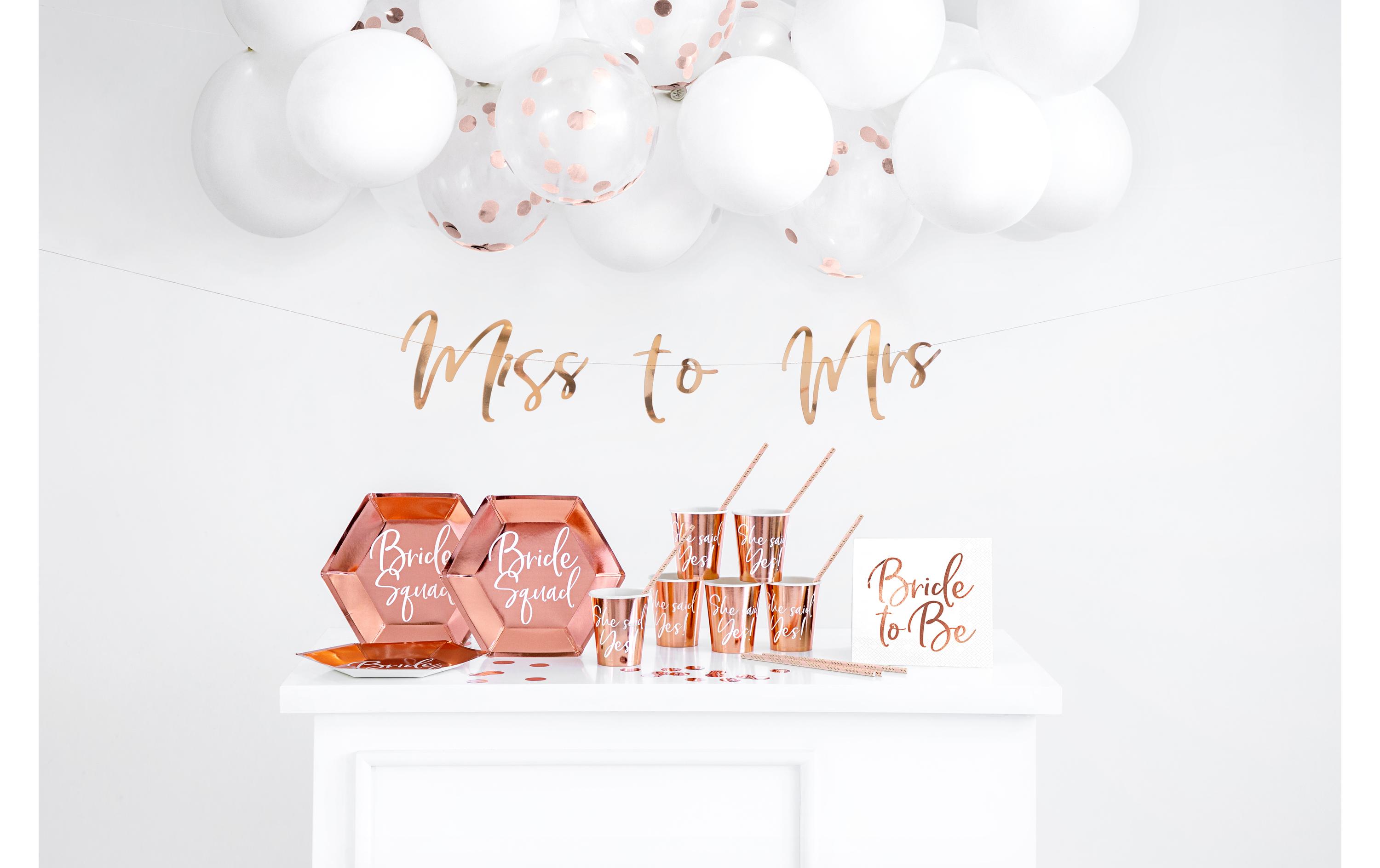 Partyset Bachelorette Party 7-teilig, RosegoldDekorations-Set für den Poltertag oder Polterabend