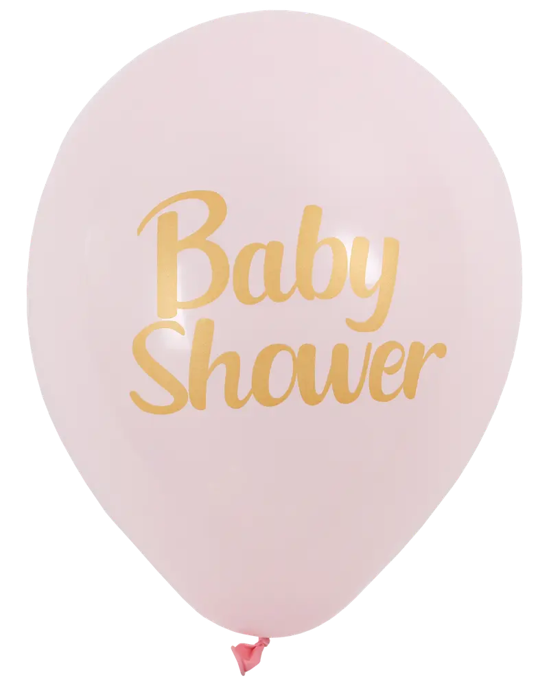 Ballon baby shower lyserød 6-pak