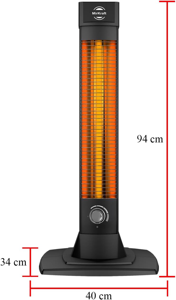 Heizstrahler Infrarot-Stand-Heizstrahler mit 2500 Watt und Kohlenstoff-Heizelement