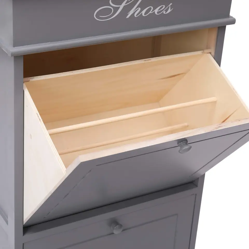 vidaXL - Schoenenkast - Grijs - Hout