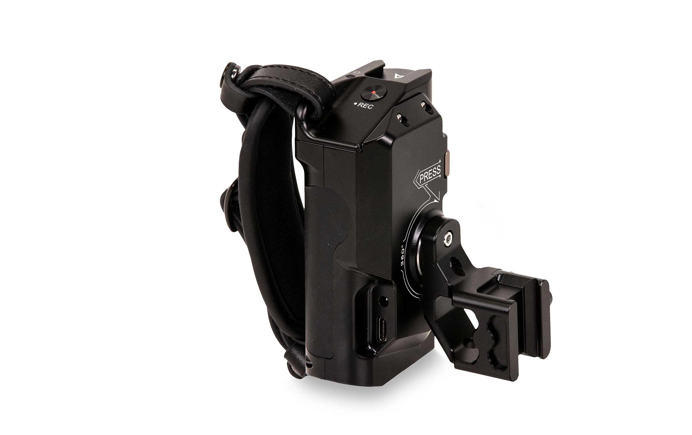 Left Side Advanced Power Handle with R/S Type VI - SchwarzWird an der linken Seite der Tiltaing-Kamerakäfige befestigt