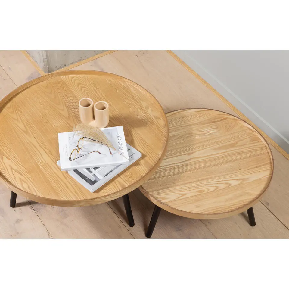 WOOOD Mesa Bijzettafel L - Hout - Naturel - 34xØ60