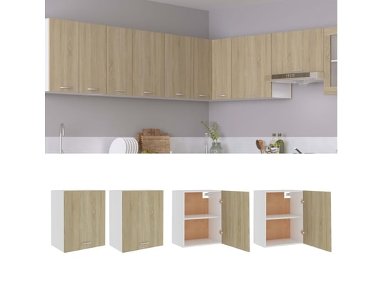 VIDAXL - Meuble haut Armoires de cuisine 2 pcs chêne sonoma 50x31x60 cm aggloméré