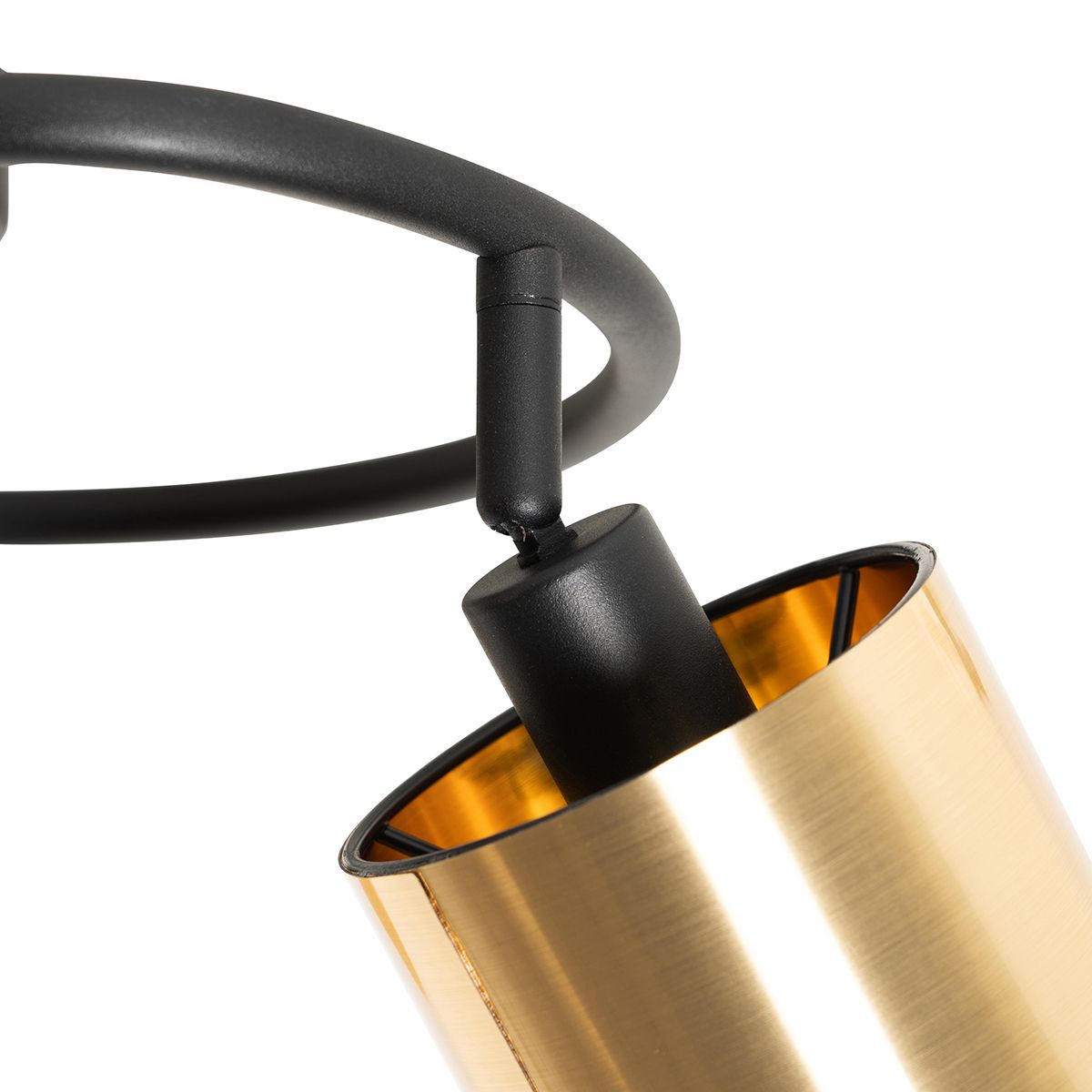 Moderne plafondlamp zwart en goud 3-lichts - Lofty