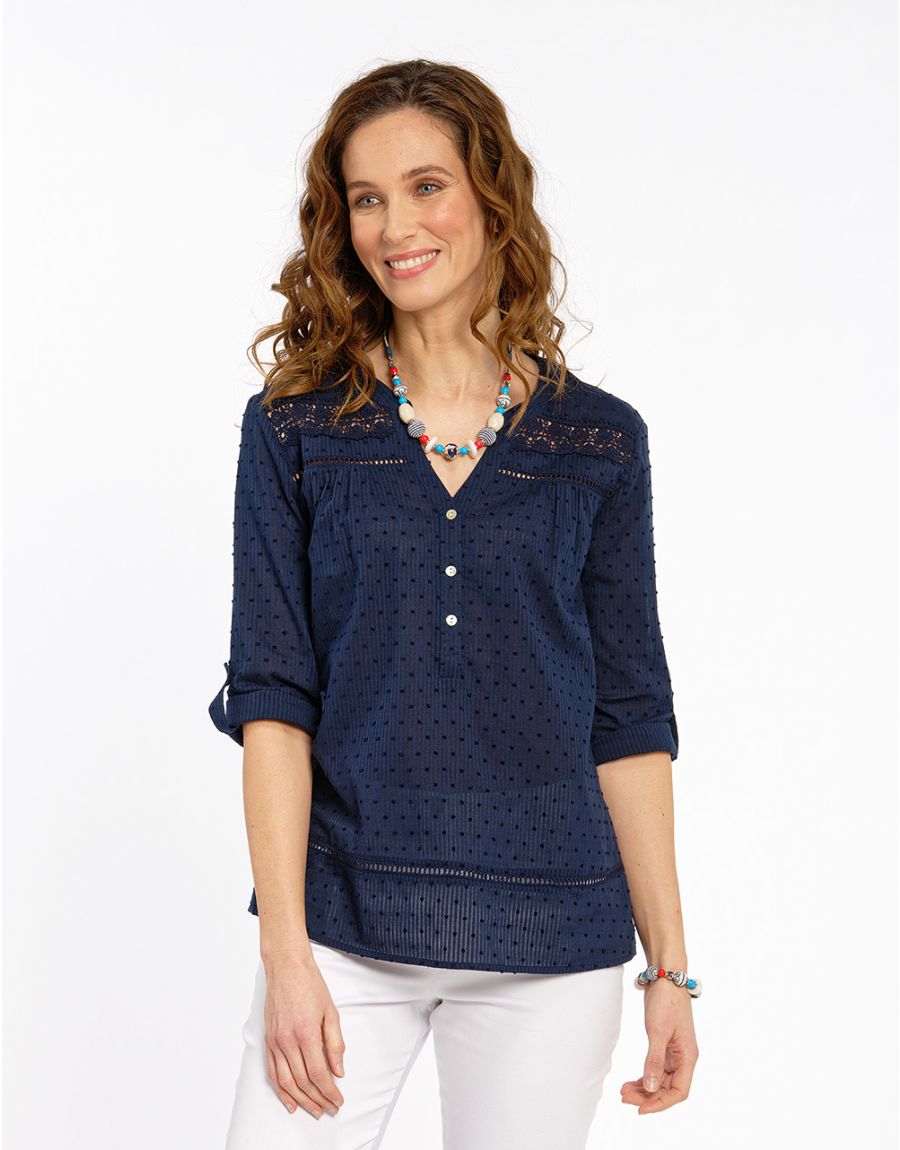 Blouse marine 100% coton