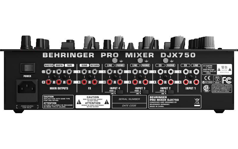 DJ-Mixer DJX750<br>5-Kanal-DJ-Mixer mit Effekten
