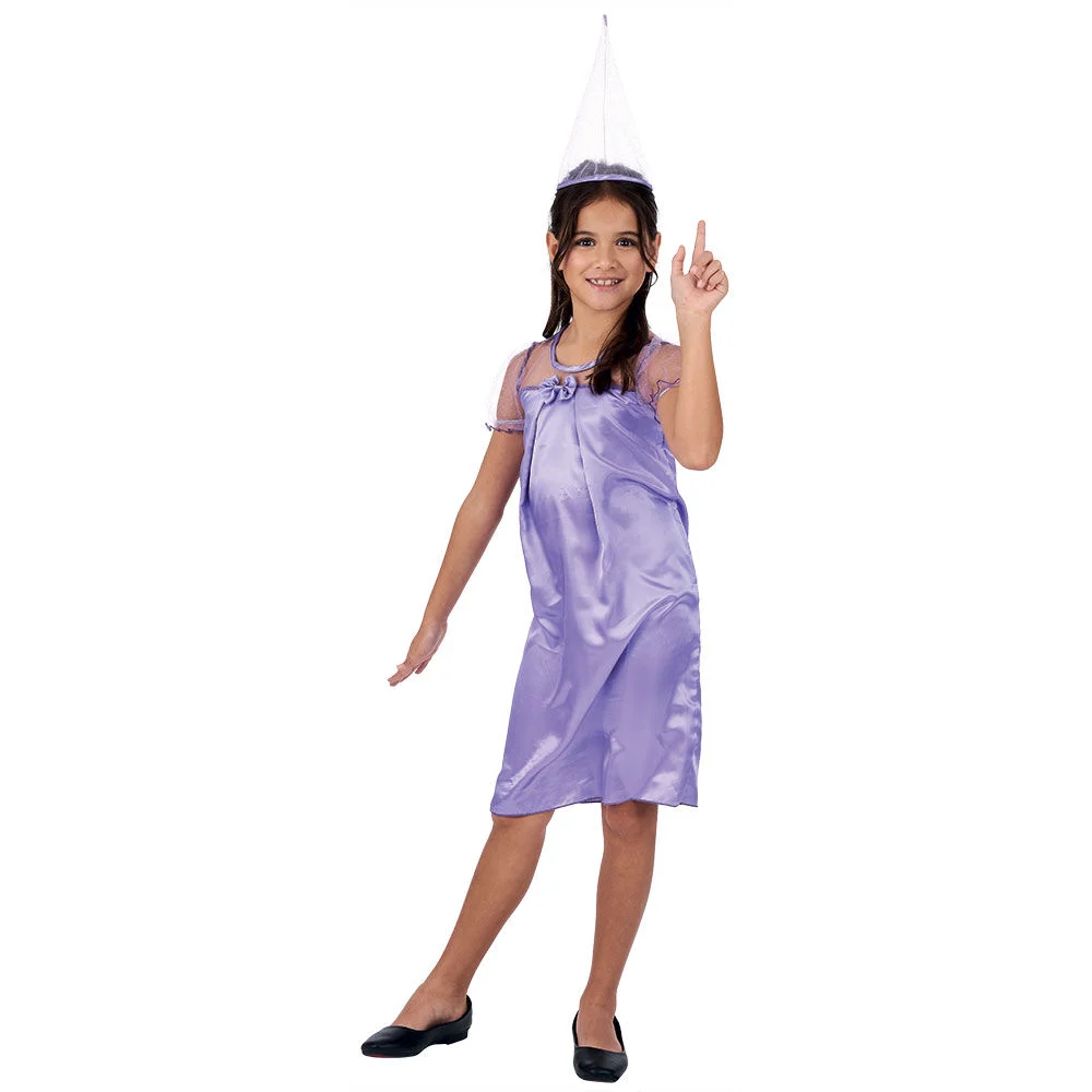 Déguisement fille Fée magique bleu robe et chapeau 4/6 ans