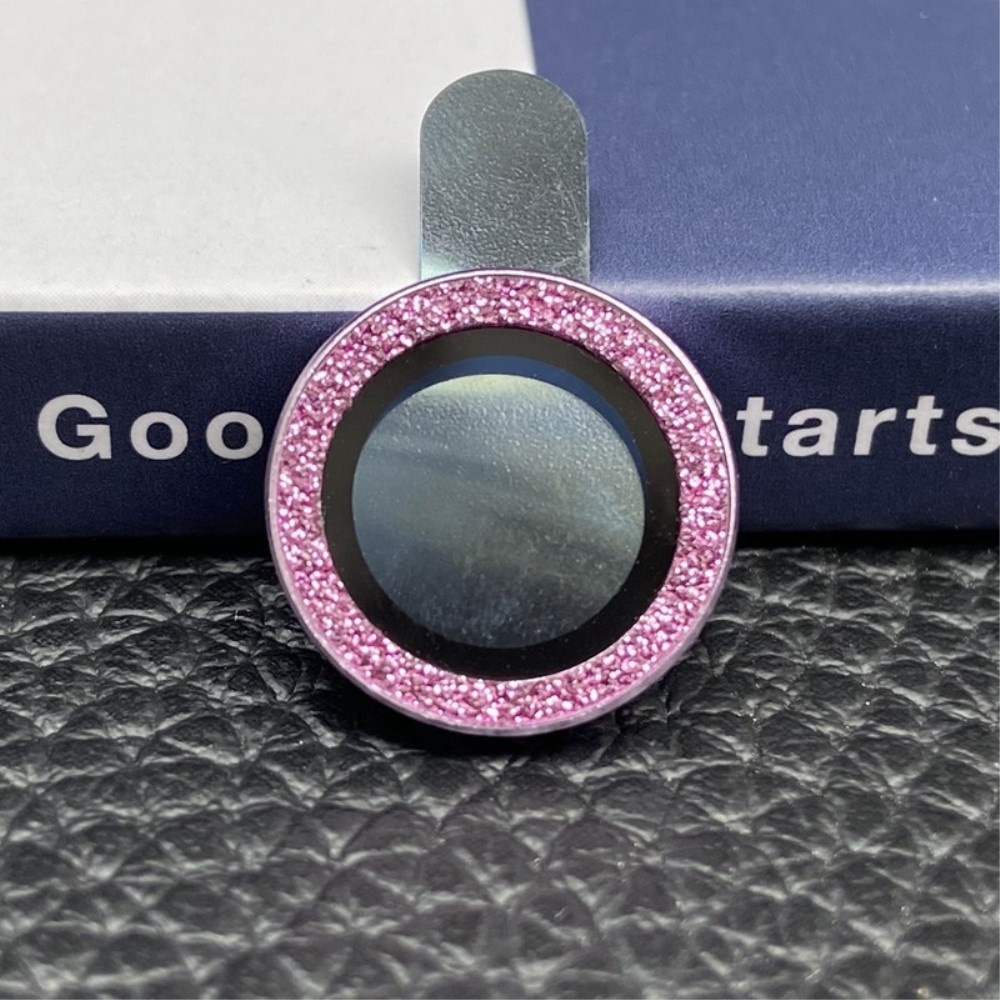 (2-tlg.) iPhone 13 Kameraschutz Objektiv Ring Protector Abdeckung Glitzer Design - Pink