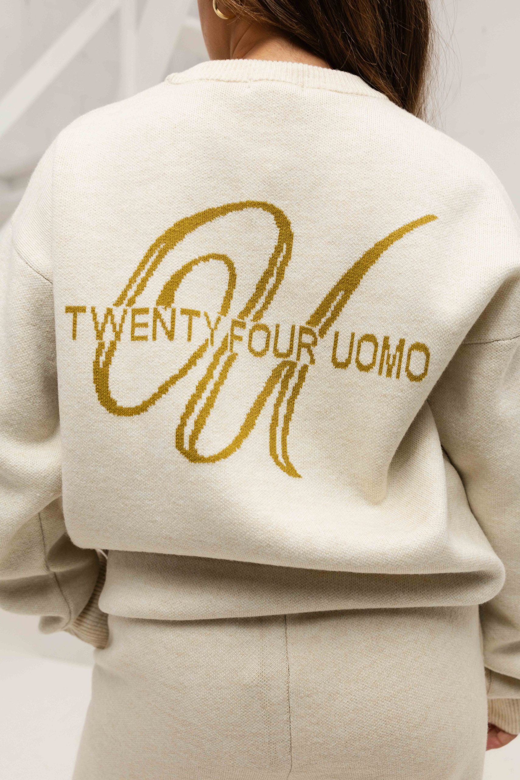 24 Uomo Knitted Trainingspak Dames Sand/Khaki