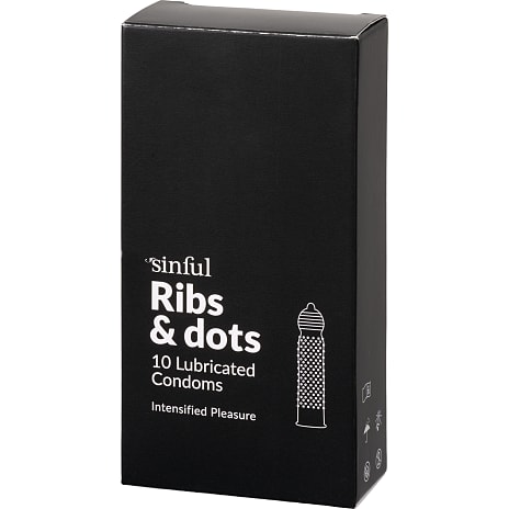 Sinful Ribs & Dots kondomer 10 stk