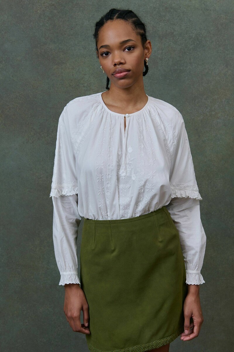LOUISE MISHA<br>Blusa de algodão bordada, IRISANE