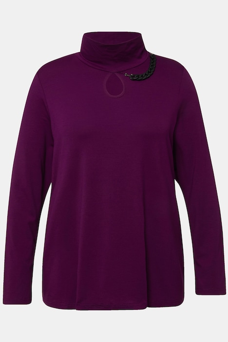 Shirt, Cut-Out, Kette, Stehkragen, Langarm