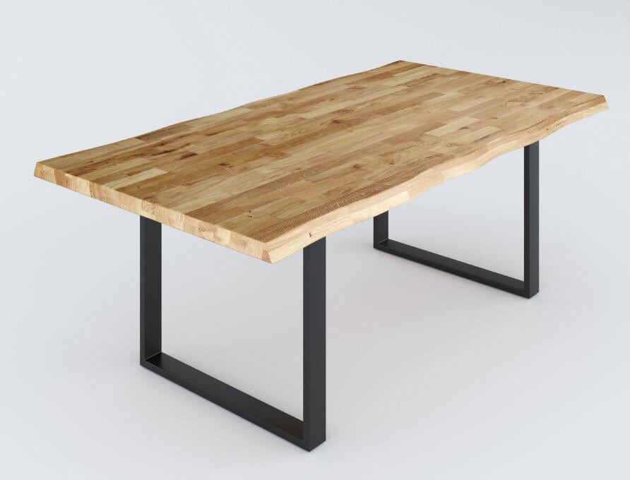 Esstisch NOVA TWO U 180 x 100 cm Metall /Eiche geölt
