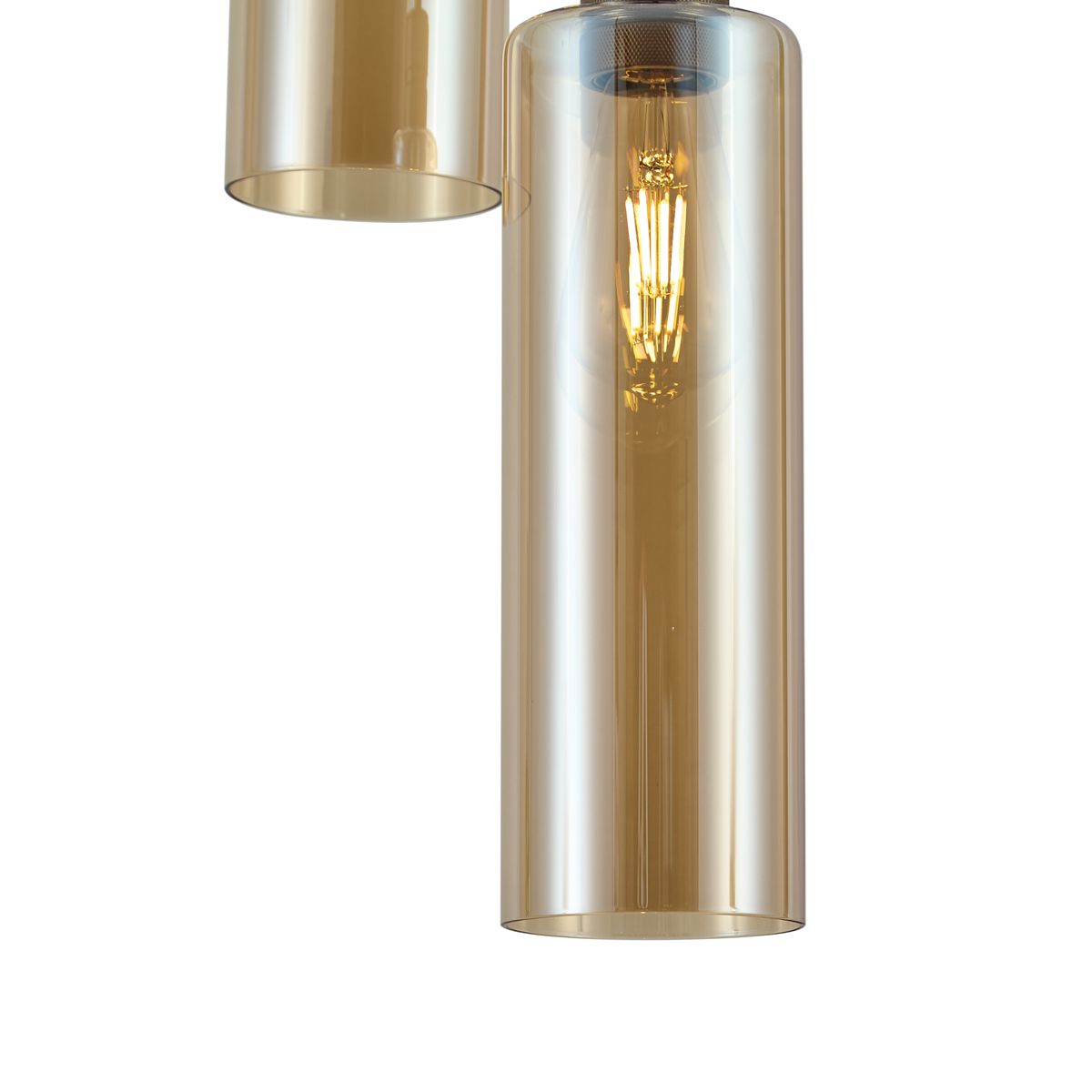 Hotel Chique hanglamp donker brons met amber glas 5-lichts - Stavelot