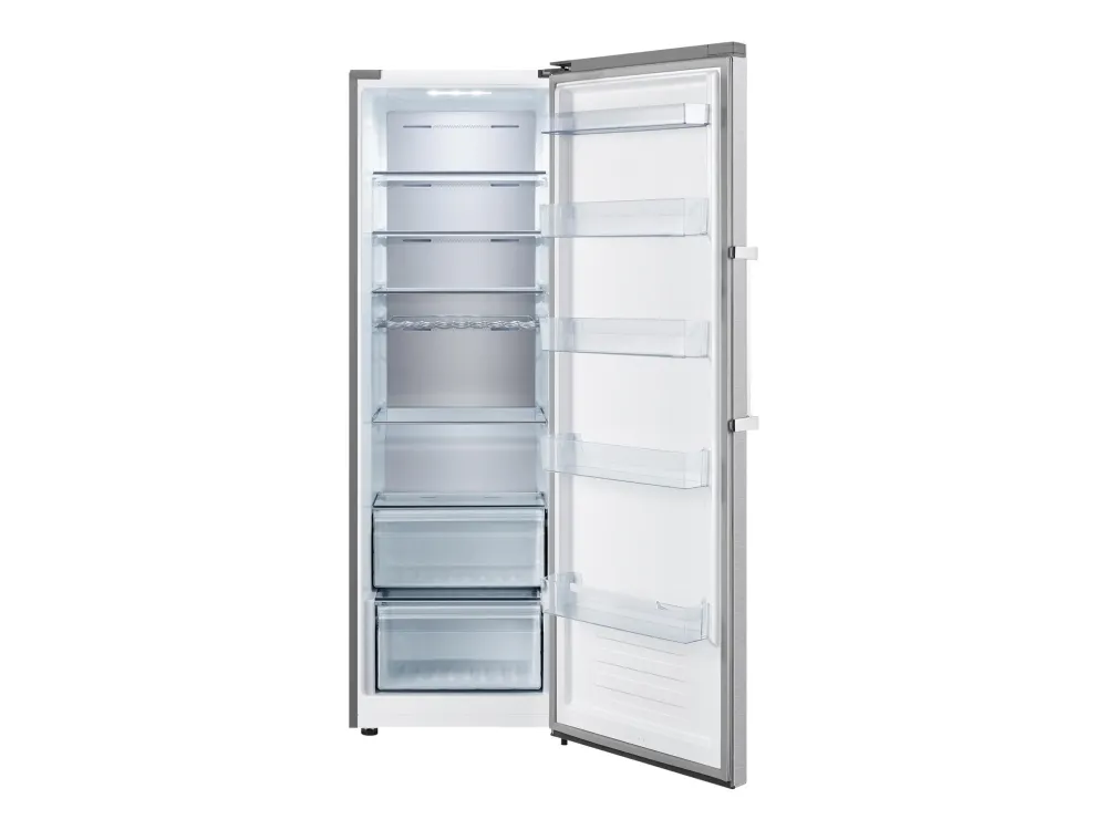 Hisense RL481N4BIE - Køleskab - bredde: 59.5 cm - dybde: 65.1 cm - højde: 185.5 cm - 370 liter - Klasse E - rustfrit stål/grå