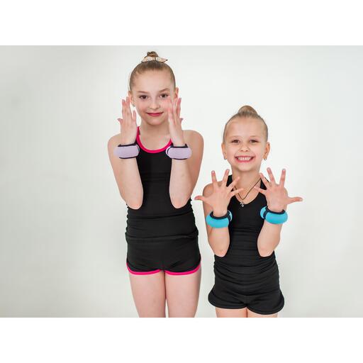 Pulseiras de neoprene com peso e enchimento de grânulos de metal índigo, 2 unidades de 0,3 kg cada.