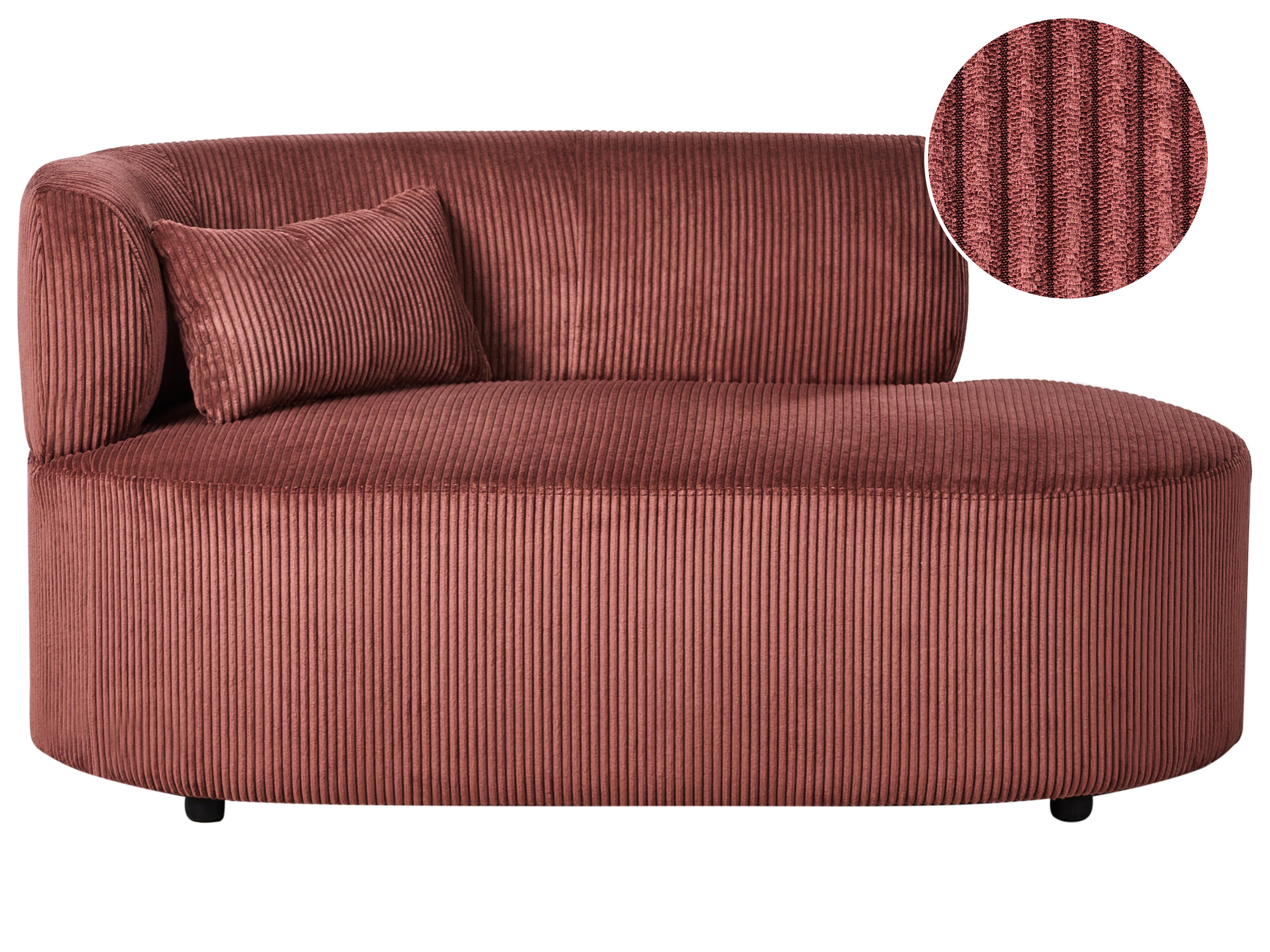Linkszijdige chaise longue VANVEY Corduroy Rood