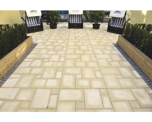 Betonnen terrasplaat Richelieu Champagne Romeins patroonset = 1,26 m²