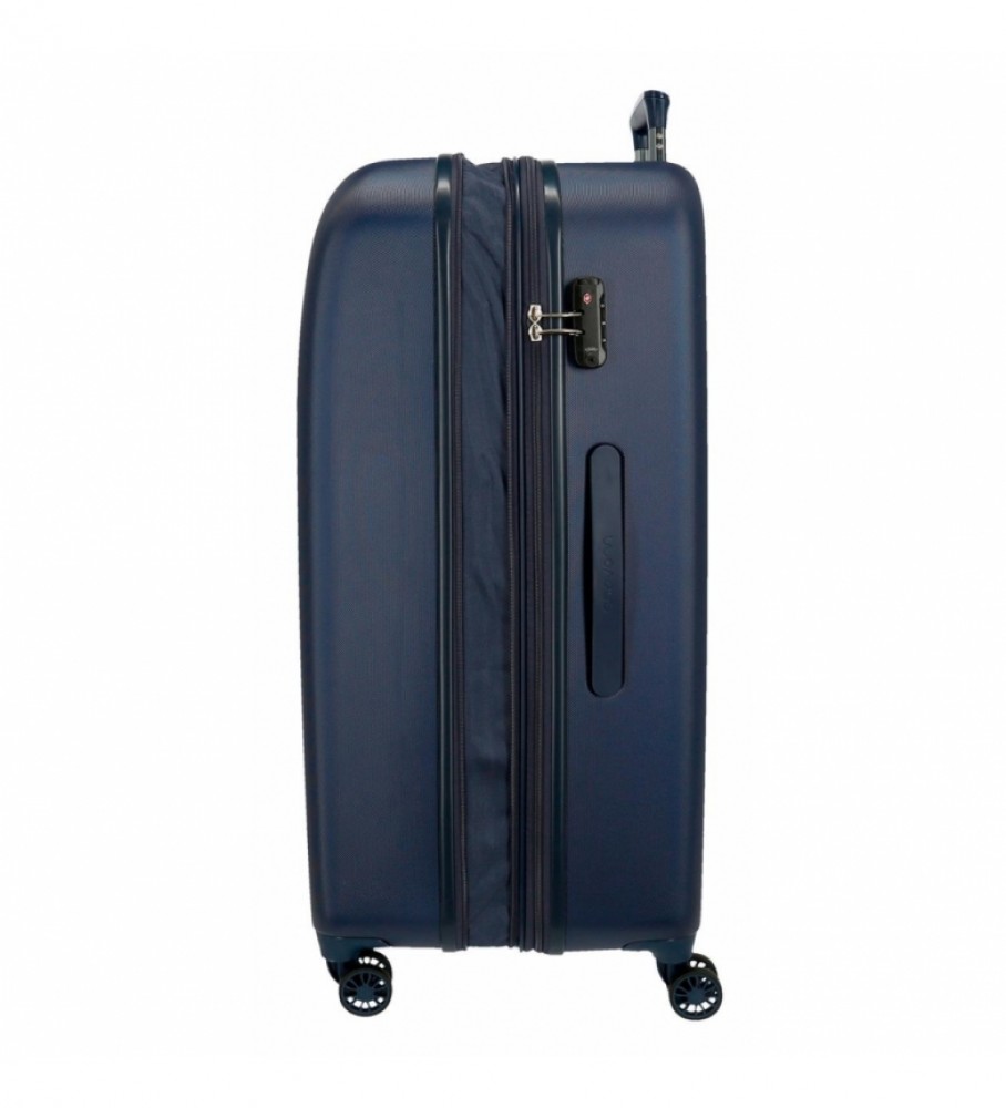 Conjunto de malas rígidas Movom Riga, azul marinho - 40x55x20cm/49x70x27cm/56x80x29cm -
