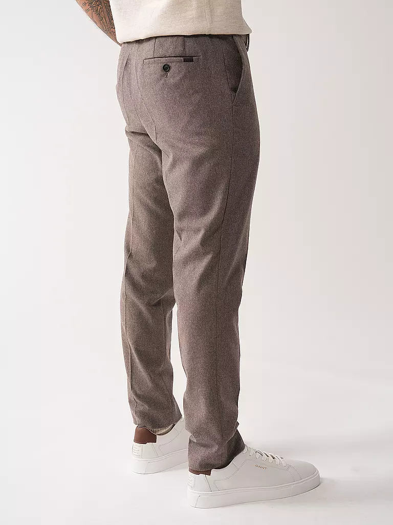 BOSS Flanellhose  hellbraun