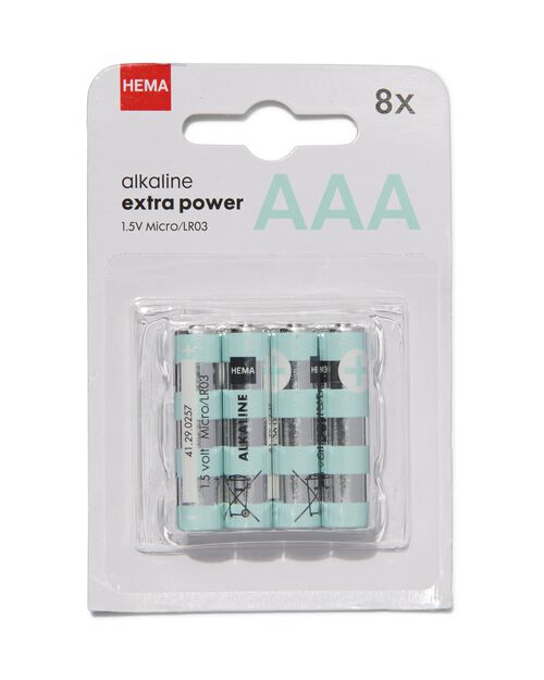8 piles alcalines AAA extra power
