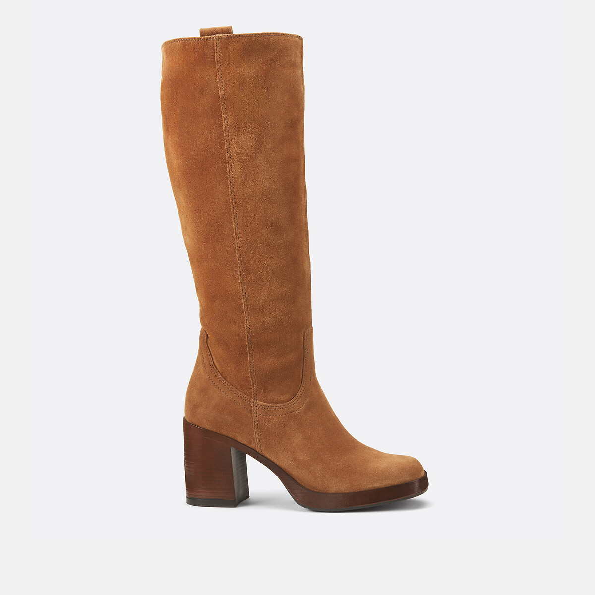 MJUS<br>Botas de couro com salto e bico quadrado