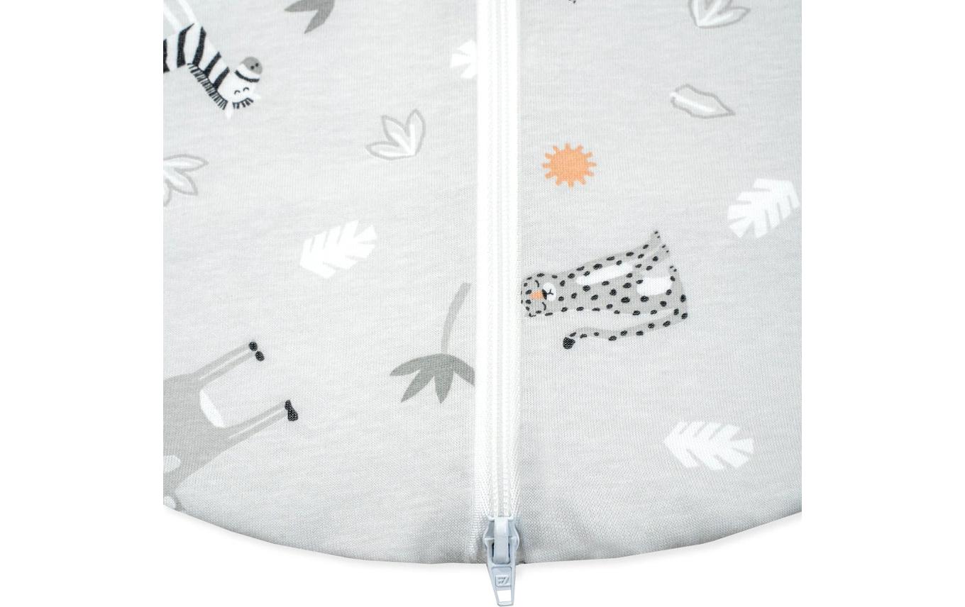 Baby-Ganzjahresschlafsack Jersey Savanne Grau Gr. 56/62Schlafsack mit Reissverschluss für einfaches An- und Ausziehen