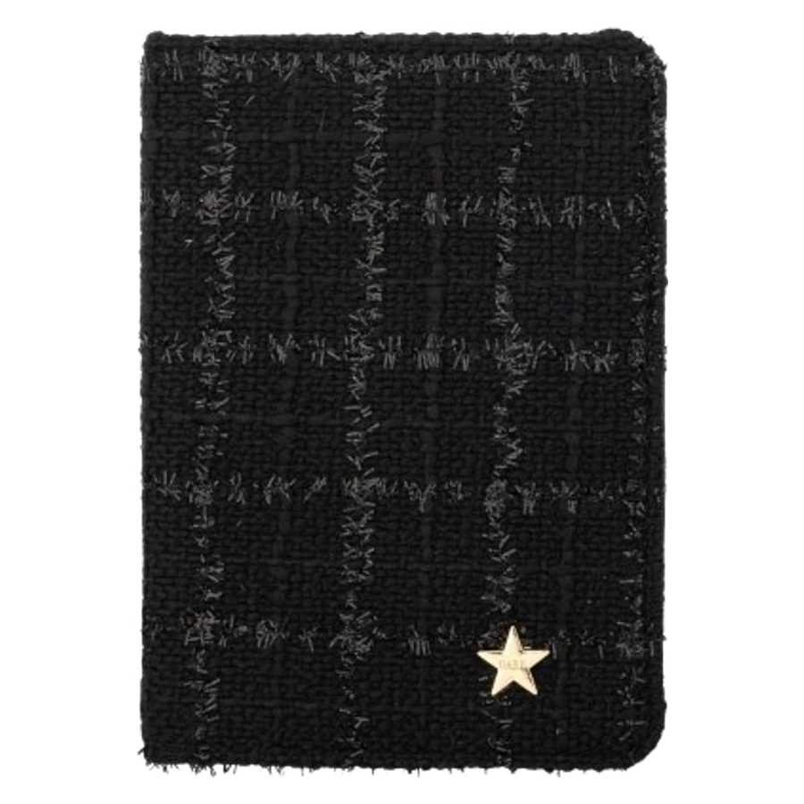 DARK Tweed Passport Cover Black