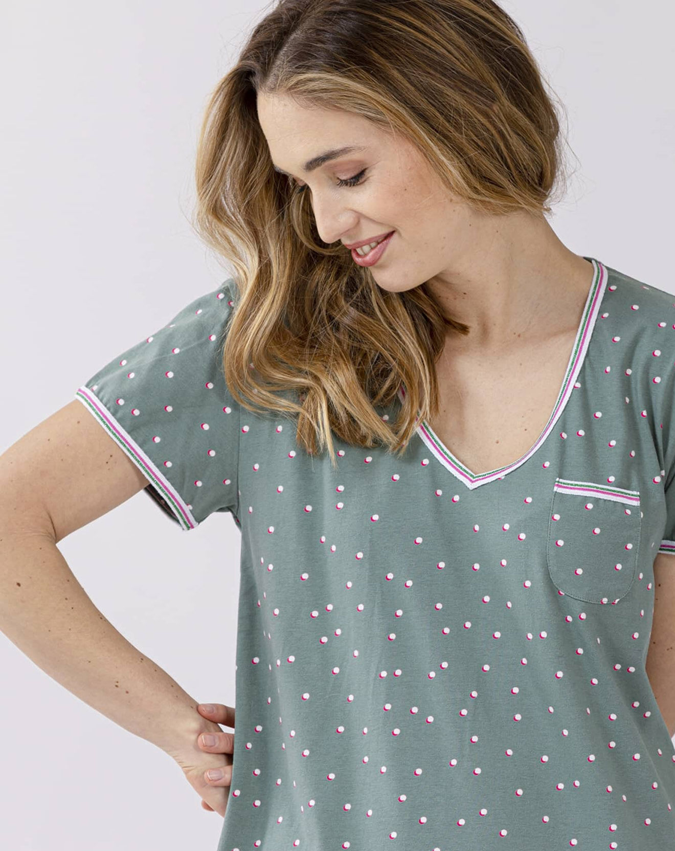 Le Chat Chemise de nuit Morning verte