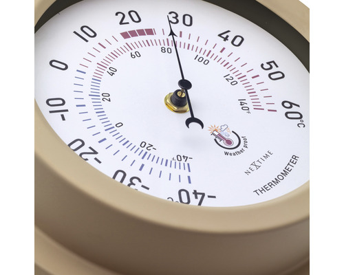 Buitenthermometer Lily, metaal, bruin, Ø 22 cm