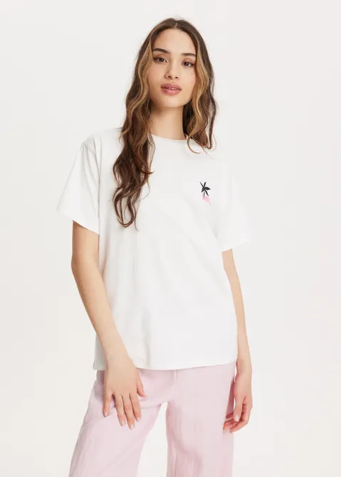 T-shirt met print el sol wit (WIT)