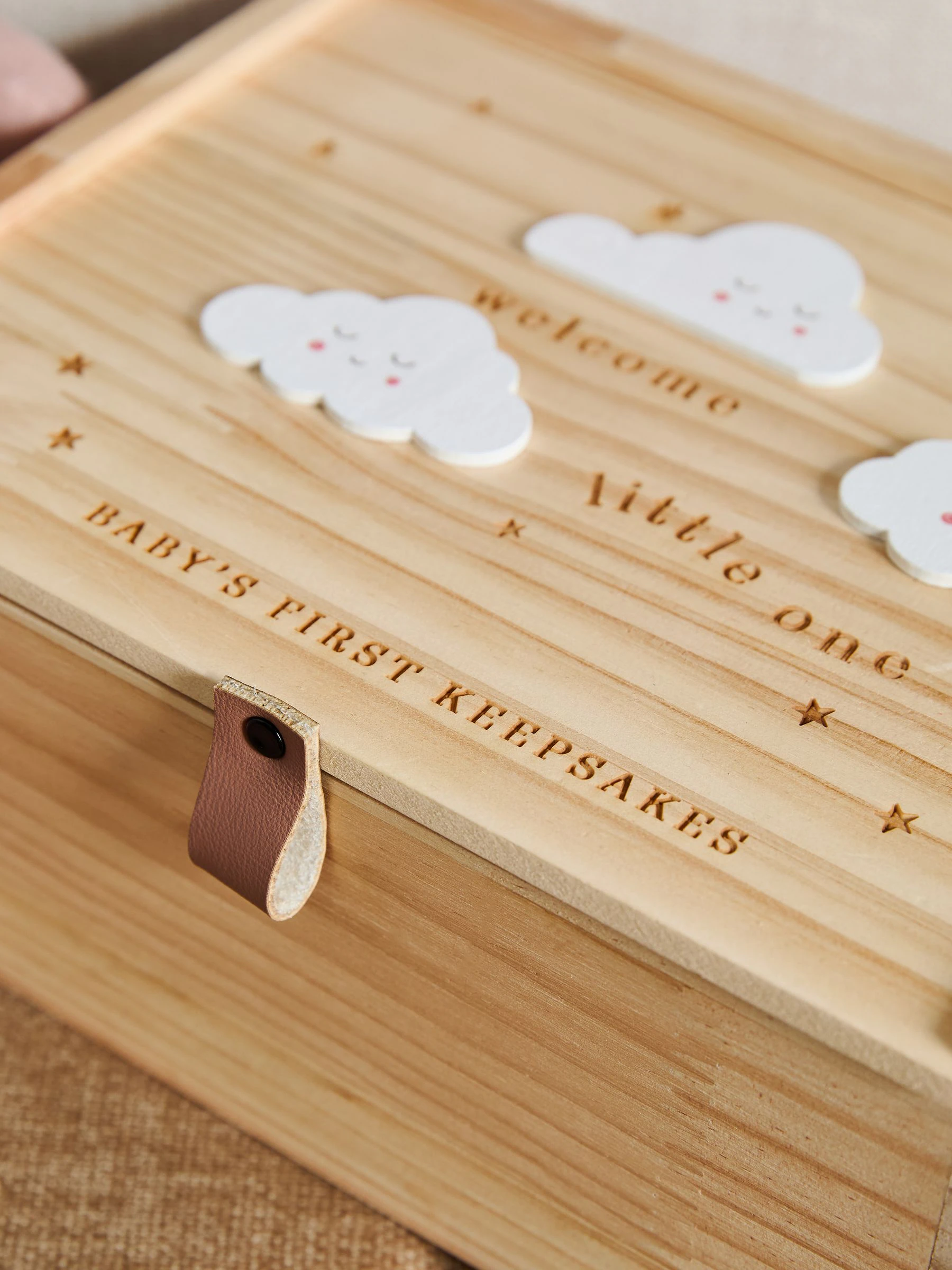 New Baby Cloud Wooden Keepsake Box