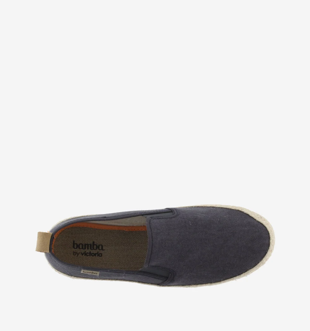 ANDRÉ ÉLASTIQUES TOILE DÉLAVÉE Espadrilles à tirette pour homme MARINO