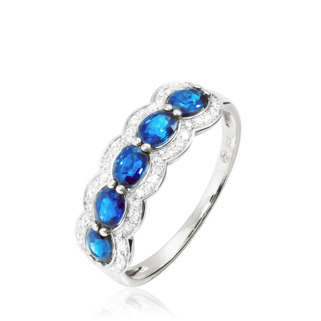 Bague Margaux Or Blanc Topaze Et Diamant
