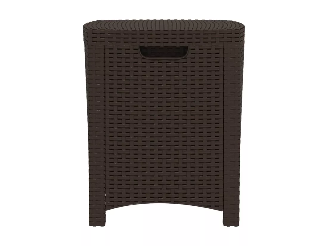 Boîte de rangement de jardin 39x39x46 cm Rotin PP Marron