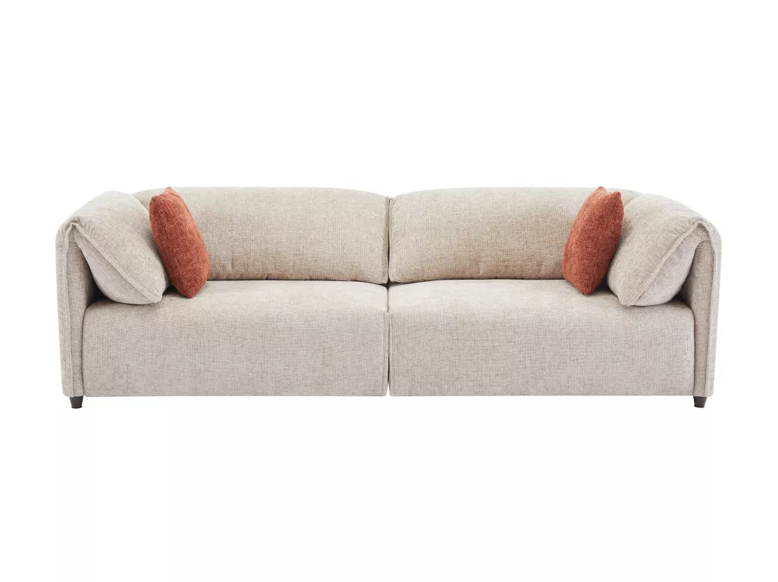 Canapé 3 places en tissu texturé beige LOUSOPA de Maison Céphy